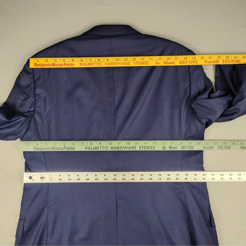 Daniel Cremieux Signature Loro Piana Super 170s Wool Silk 40R Blazer Italy Blue